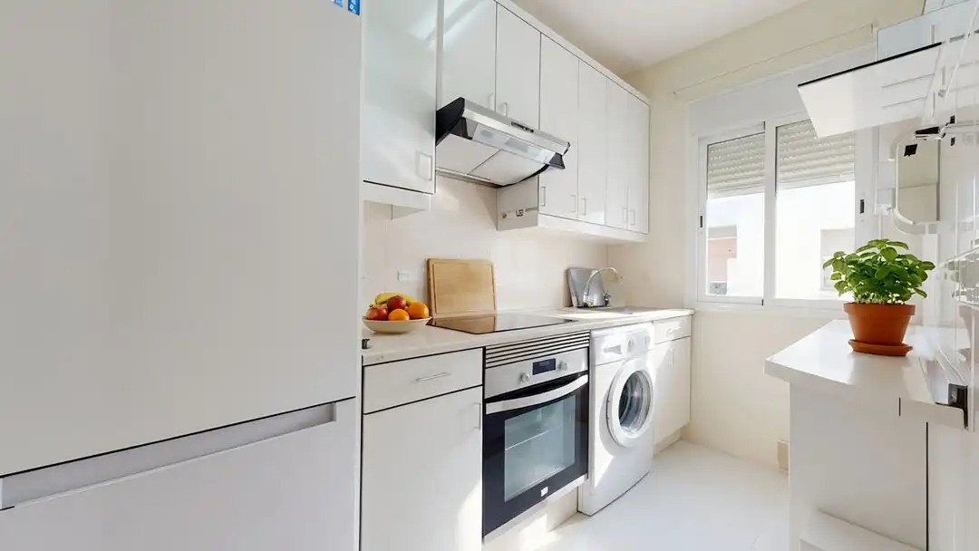 Kitchen of Flat for sale in Madrid  with Heating, Terrace and Storage room