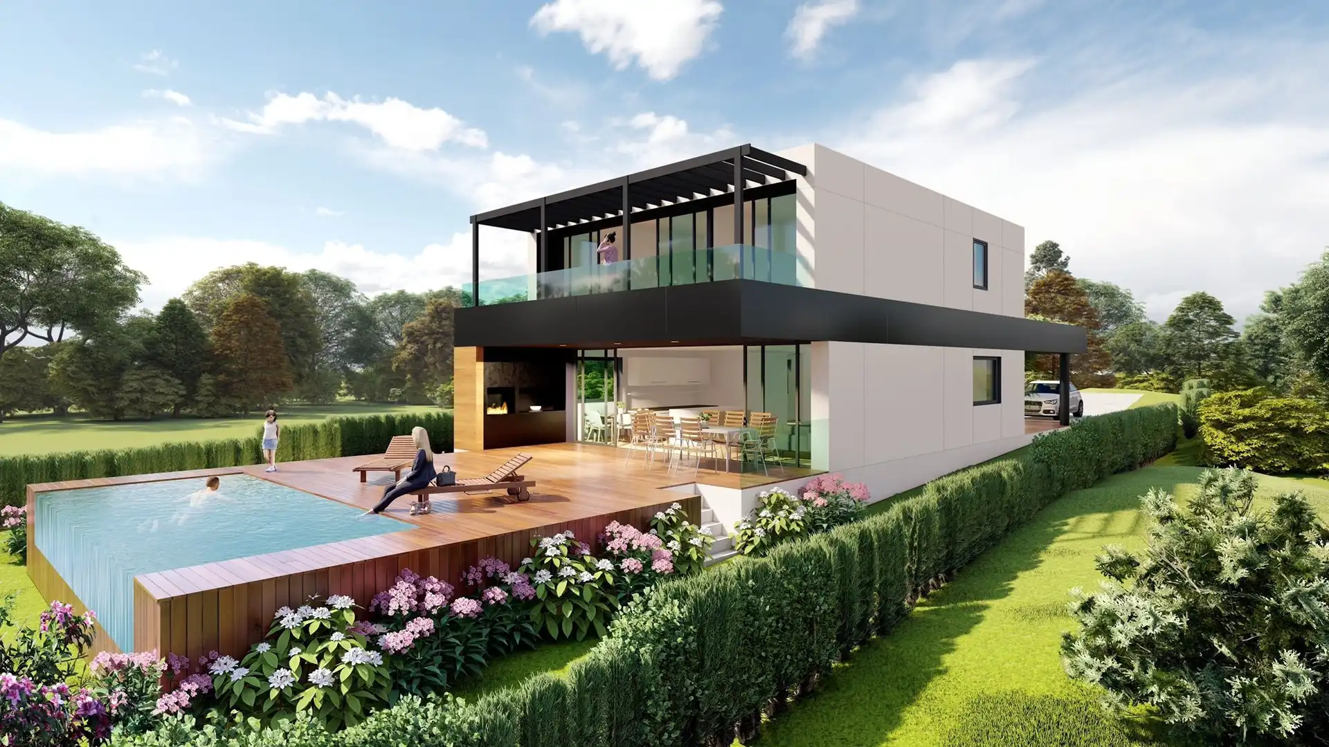 Vista exterior de Casa o xalet en venda en Oleiros amb Calefacció, Jardí privat i Parquet
