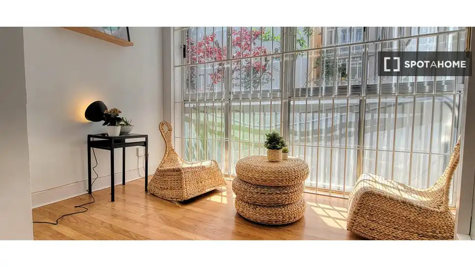 Living room of Flat for share in Madrid  with Air Conditioner, Heating and Furnished