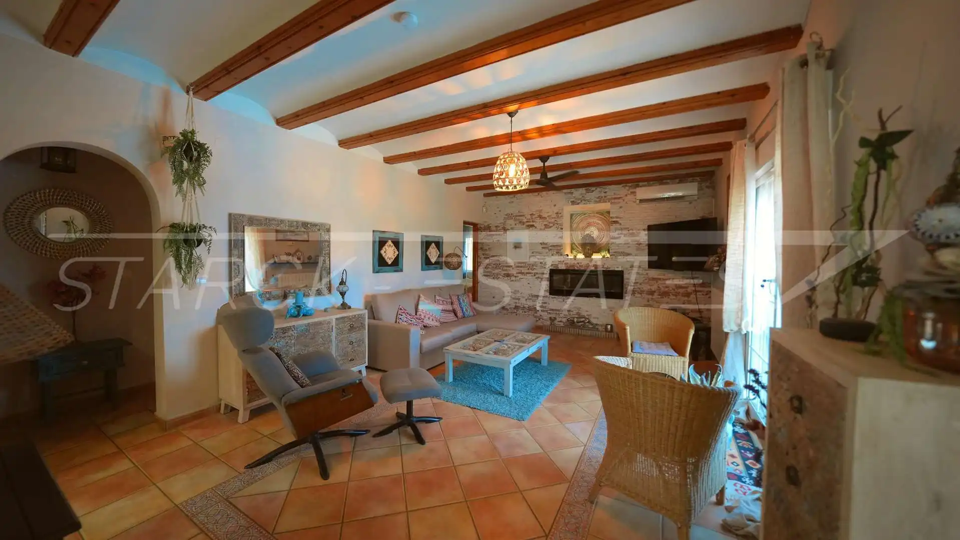 Living room of Houses for sale in El Ràfol d'Almúnia  with Air Conditioner, Private garden and Swimming Pool