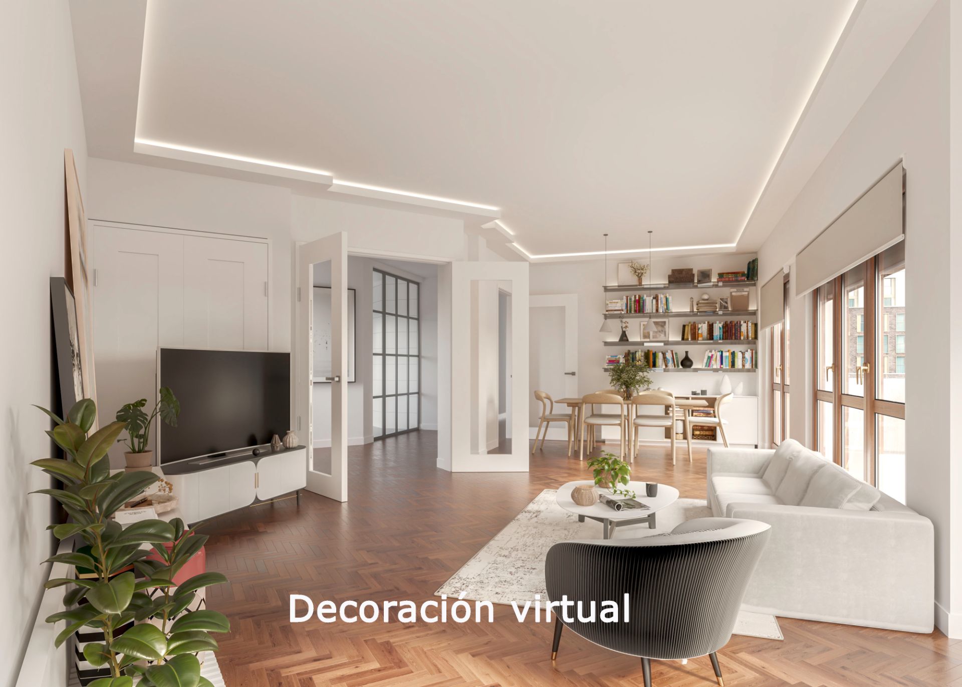 Living room of Flat for sale in  Zaragoza Capital  with Heating, Parquet flooring and Terrace
