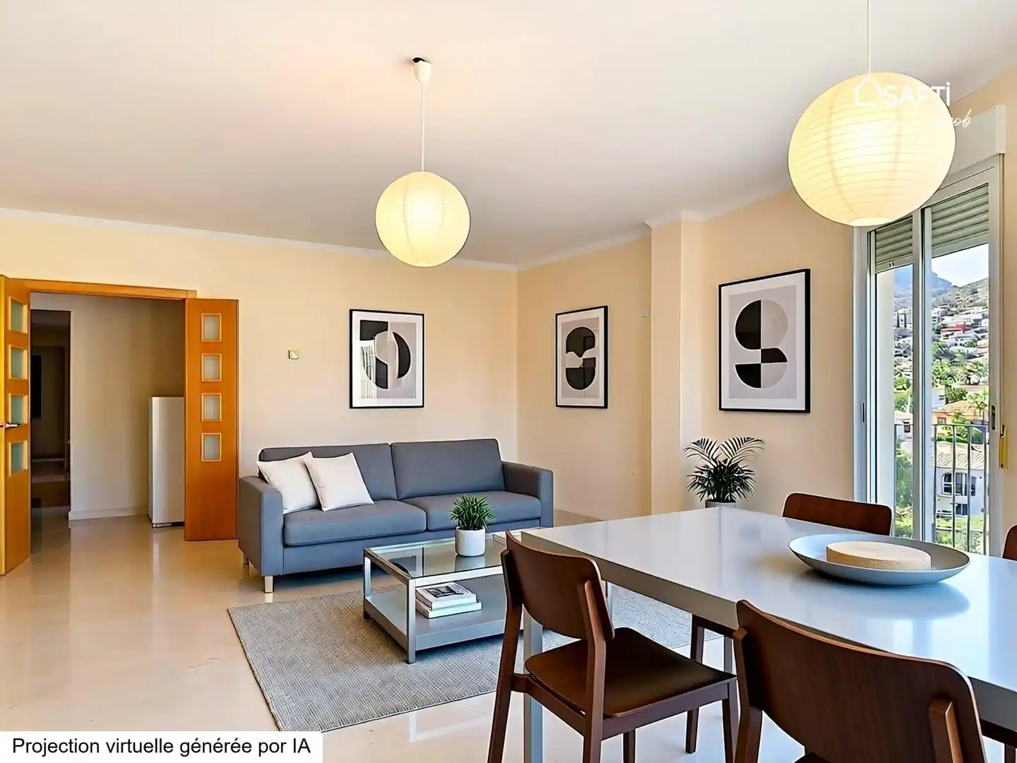 Wohnzimmer von Wohnung zum Verkauf in Jávea / Xàbia mit Heizung, Terrasse und Balkon