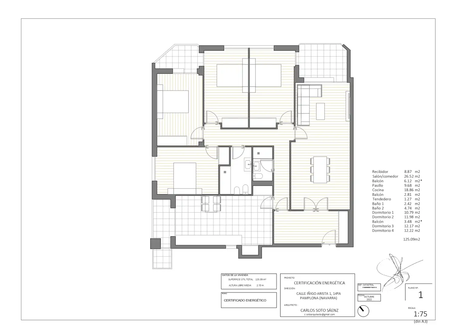 Piso en venta en  Pamplona / Iruña con Calefacción, Parquet y Trastero