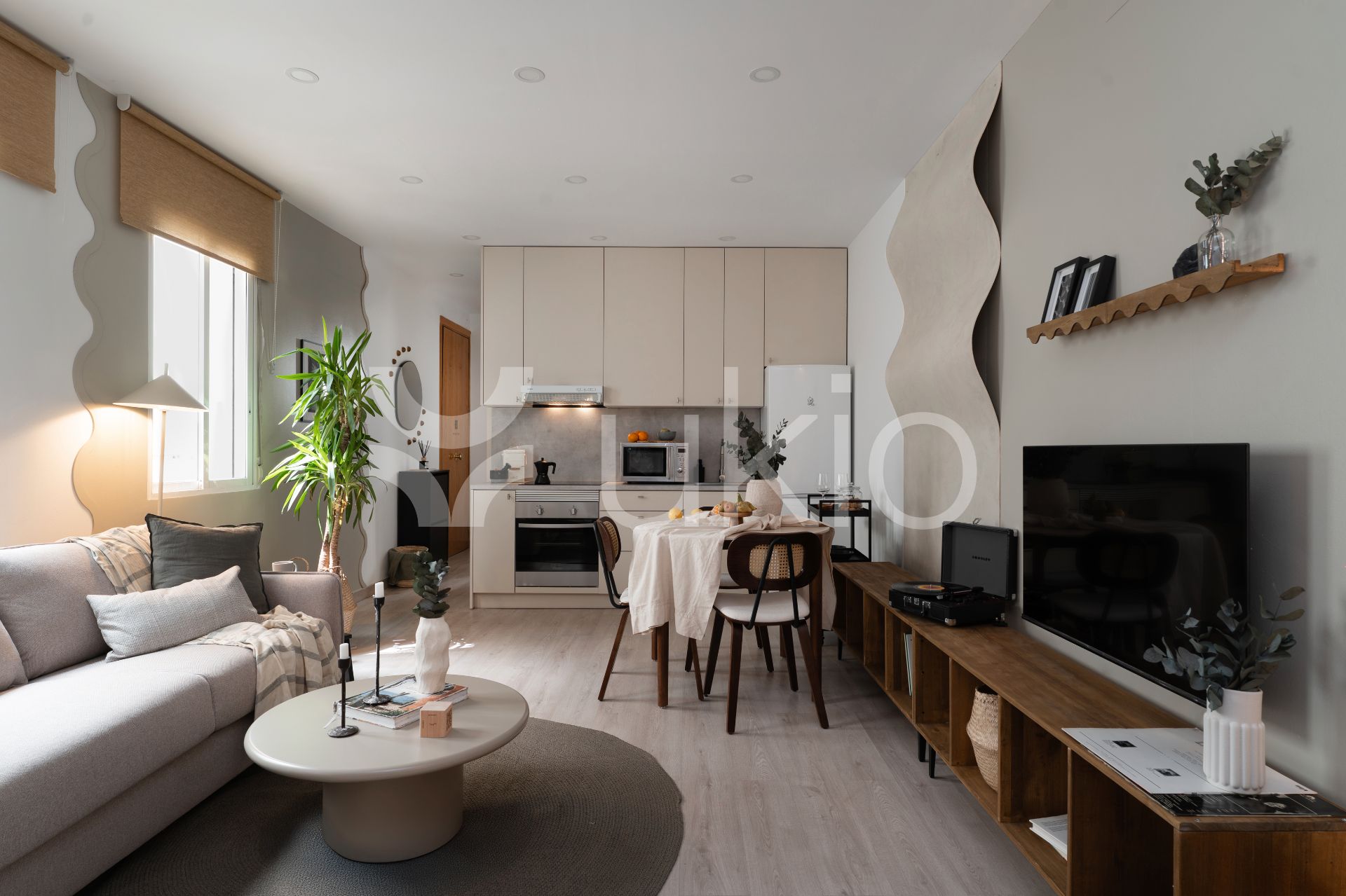 Living room of Apartment to rent in  Madrid Capital  with Air Conditioner, Heating and Furnished