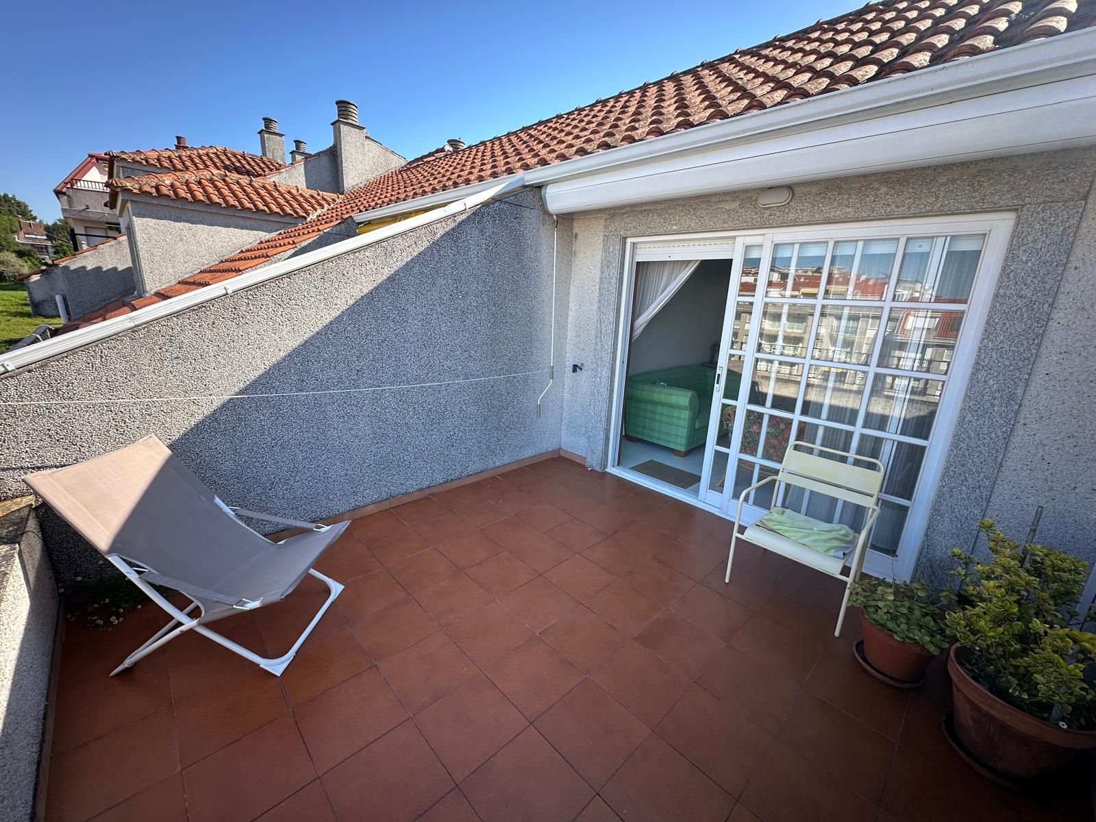 Balcony of Attic to rent in Sanxenxo  with Air Conditioner, Heating and Parquet flooring