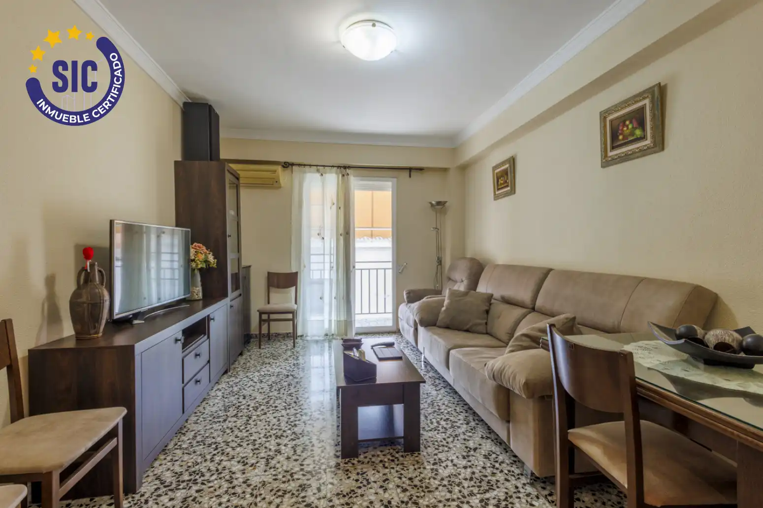 Sala de estar de Casa adosada en venta en Carlet con Terraza y Balcón