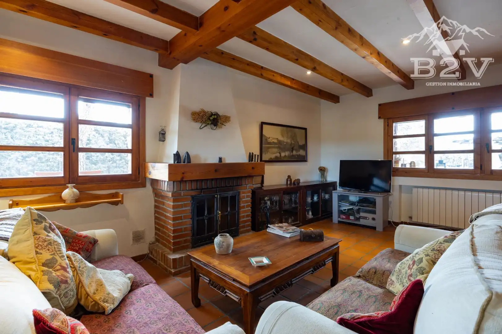 Sala de estar de Casa o chalet en venta en Garganta de los Montes con Aire acondicionado, Calefacción y Jardín privado