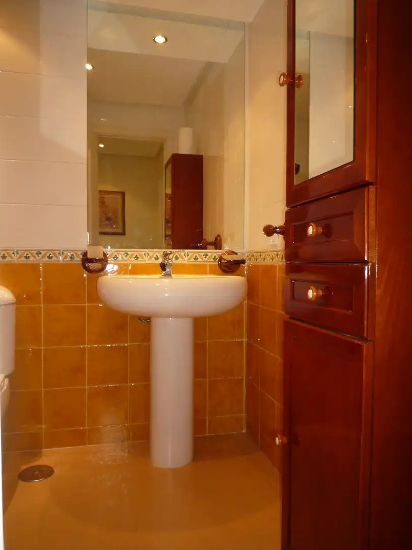 Baño de Apartamento de alquiler en Málaga con Aire acondicionado, Amueblado y Lavadora