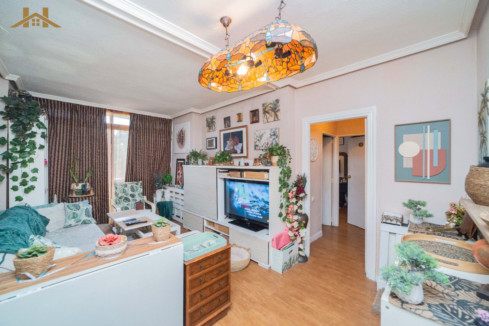 Living room of Flat for sale in Móstoles  with Heating, Parquet flooring and Furnished