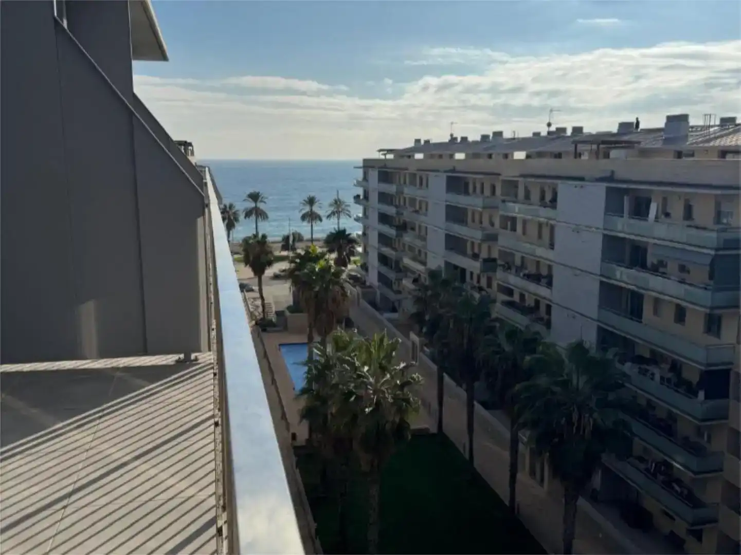 Exterior view of Flat for sale in Badalona  with Air Conditioner, Swimming Pool and Balcony