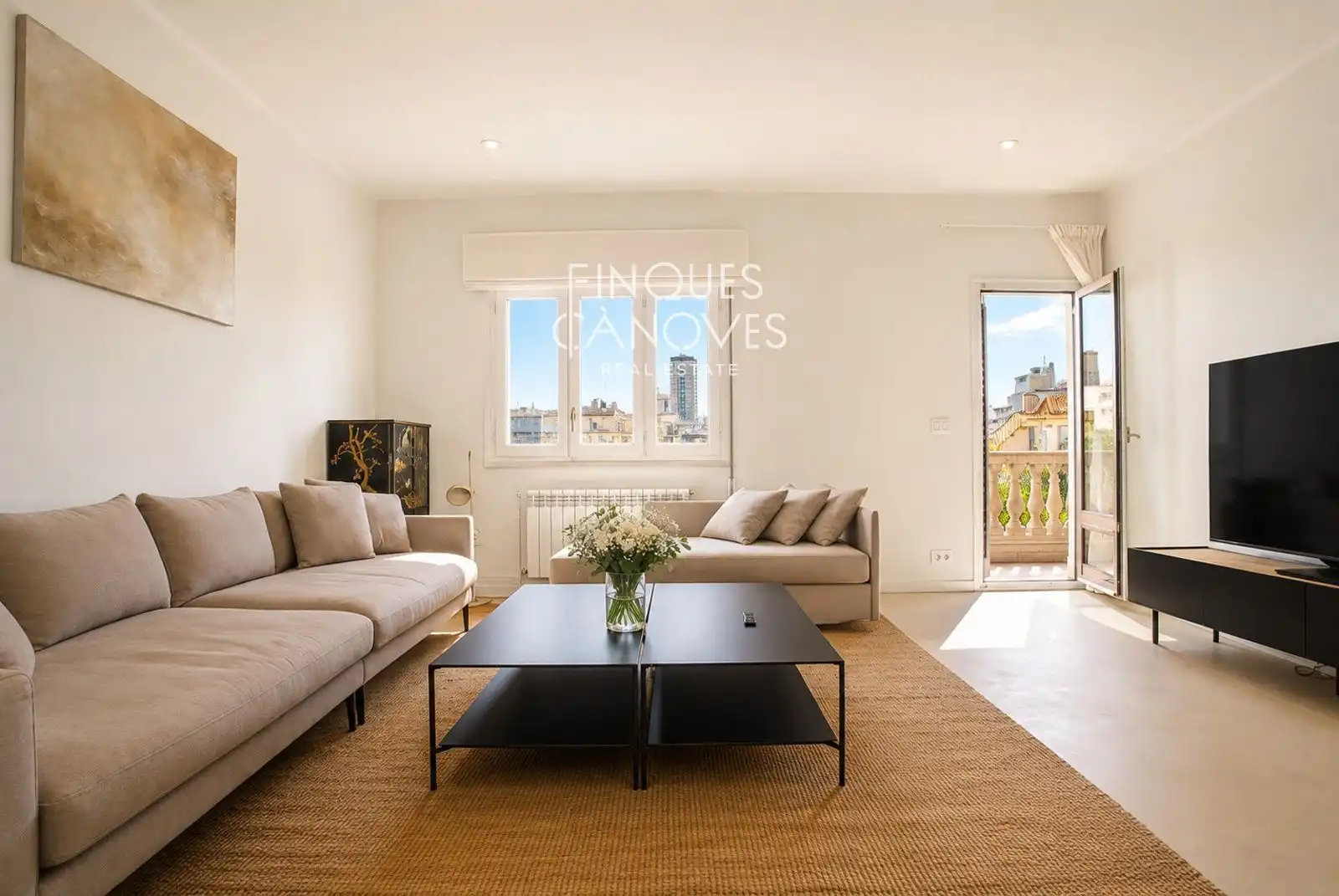 Sala de estar de Piso en venta en Girona con Aire acondicionado, Calefacción y Terraza
