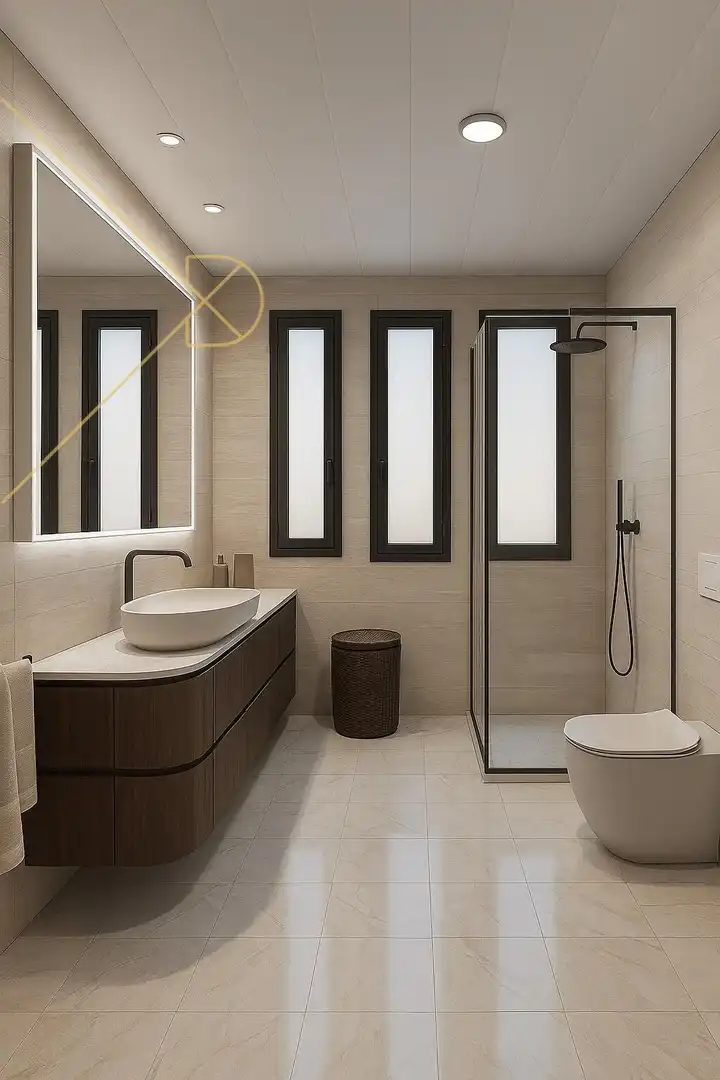 Badezimmer von Haus oder Chalet zum Verkauf in Gavà mit Klimaanlage, Heizung und Privatgarten