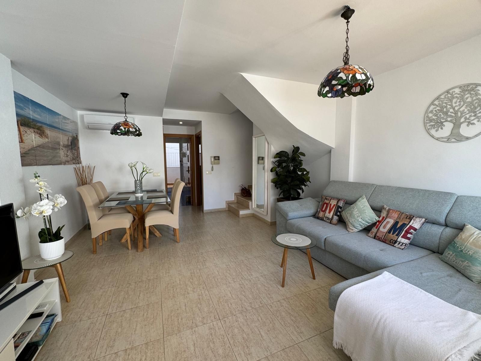 Sala d'estar de Dúplex en venda en Jávea / Xàbia amb Aire condicionat, Jardí privat i Terrassa