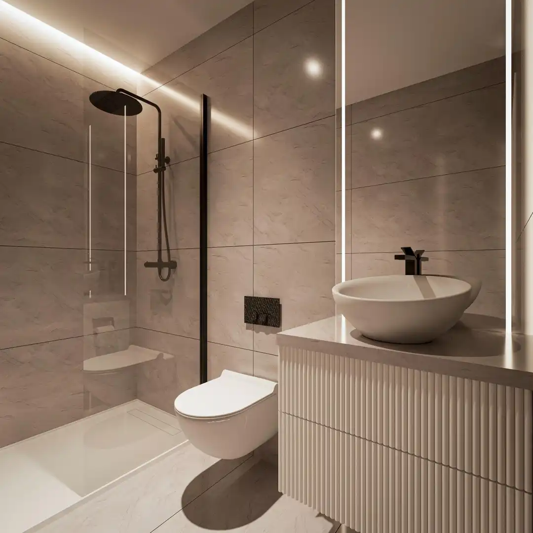 Baño de Apartamento en venta en Mijas con Jardín privado, Terraza y Piscina comunitaria