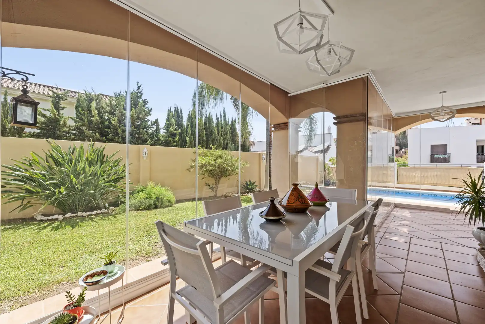 Terrasse von Haus oder Chalet zum Verkauf in Mijas mit Klimaanlage, Privatgarten und Terrasse