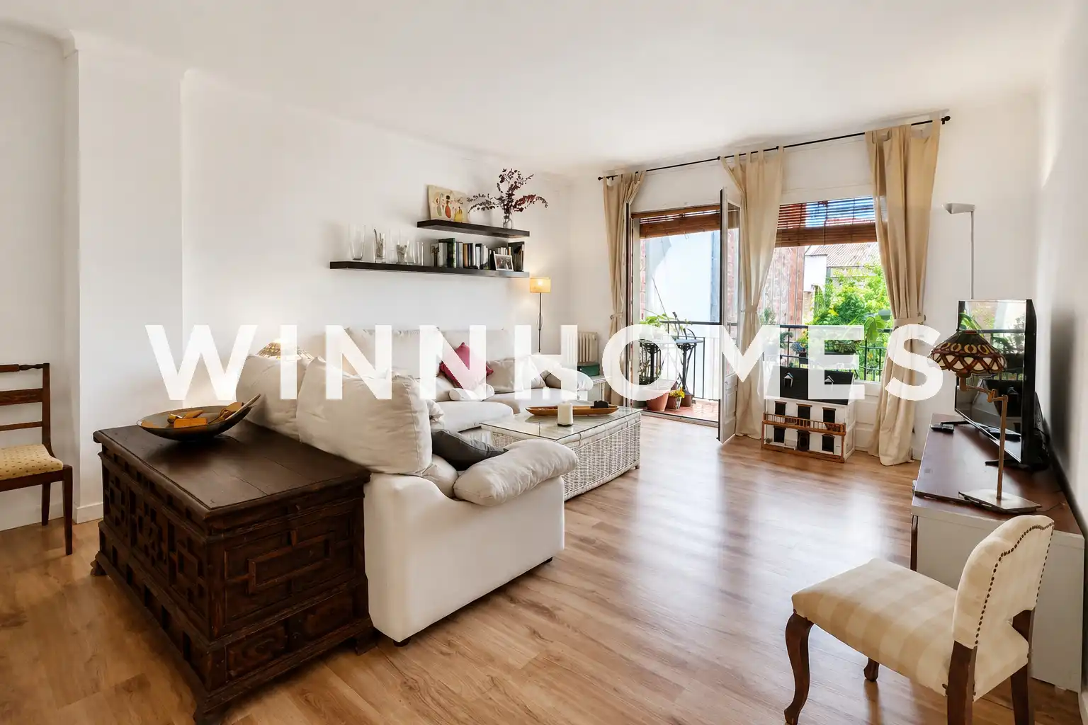 Wohnzimmer von Wohnung zum Verkauf in Figueres mit Heizung, Parkett und Terrasse