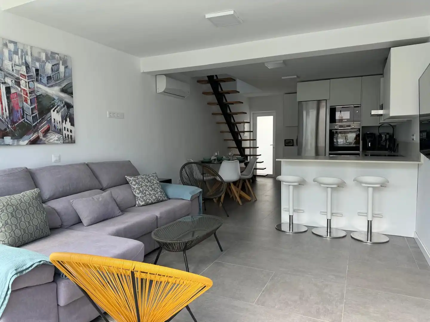 Sala de estar de Dúplex en venta en San Bartolomé de Tirajana con Aire acondicionado, Jardín privado y Terraza