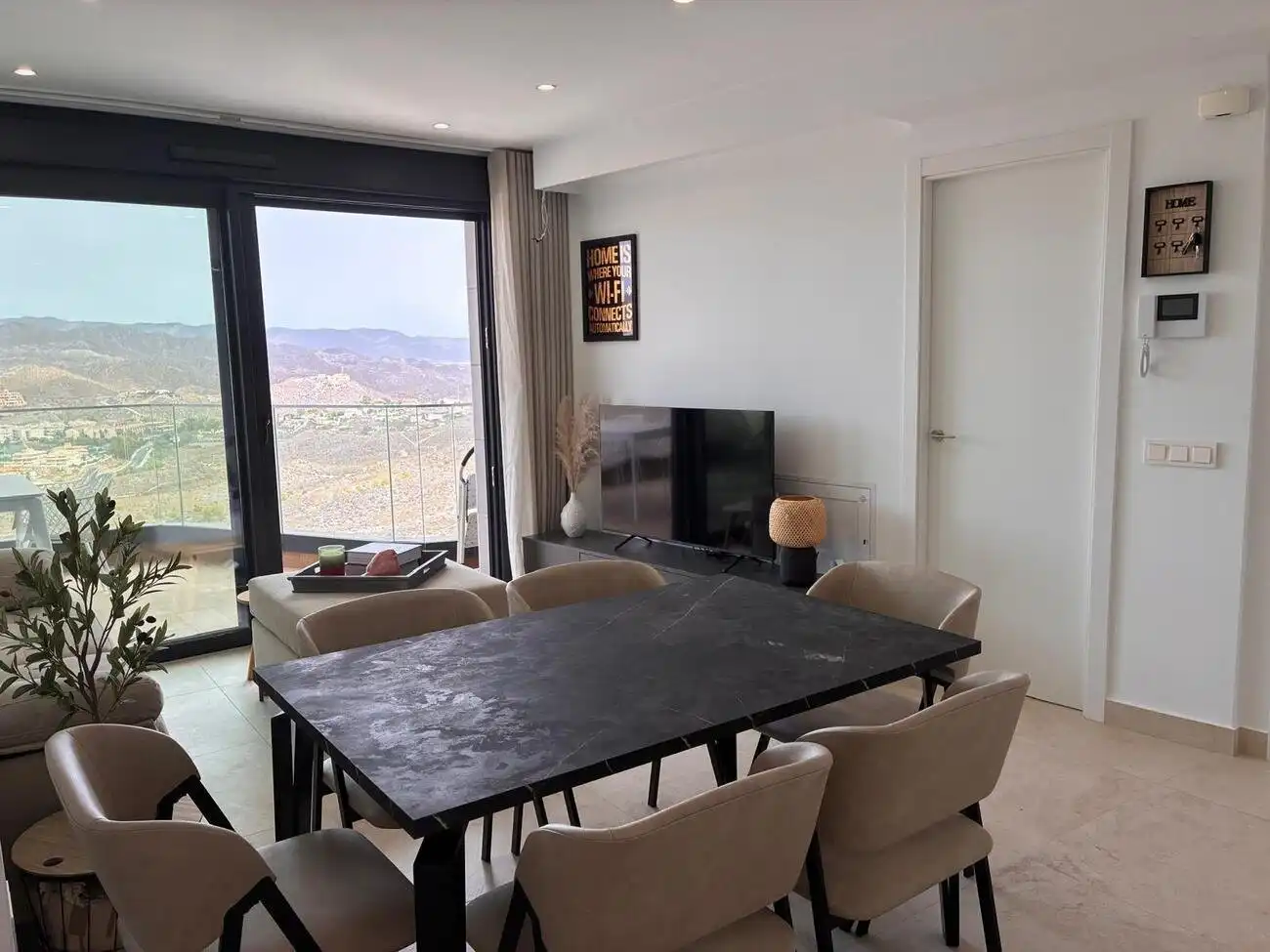 Esszimmer von Wohnungen zum Verkauf in Lorca mit Klimaanlage, Privatgarten und Schwimmbad