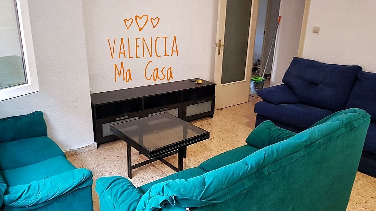 Sala d'estar de Pis de lloguer en  Valencia Capital amb Aire condicionat, Calefacció i Terrassa