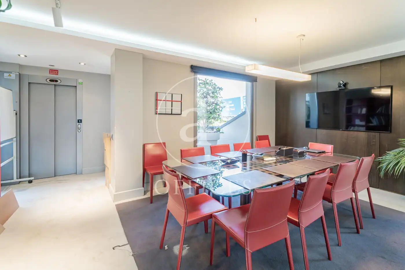 Dining room of Office for rent in Madrid  with Air Conditioner
