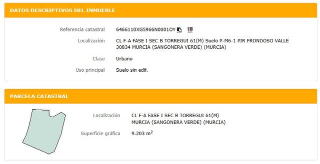 Terreno residencial en Venta en F-A FASE I SEC B TORREGUI en Sangonera la Verde