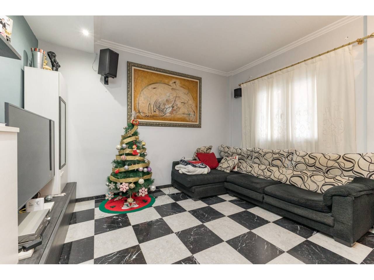 Sala d'estar de Casa adosada en venda en  Valencia Capital amb Aire condicionat i Terrassa