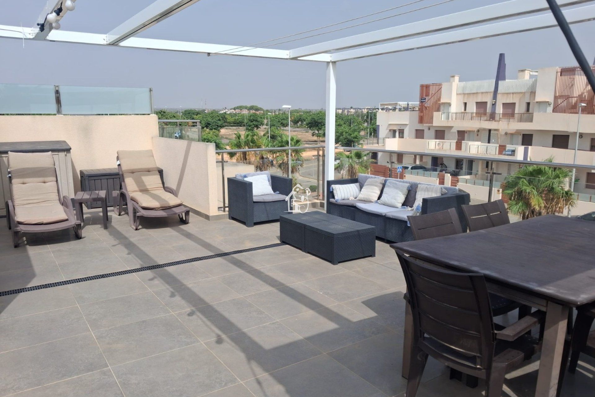 Terrassa de Apartament de lloguer en Pilar de la Horadada amb Aire condicionat, Terrassa i Piscina