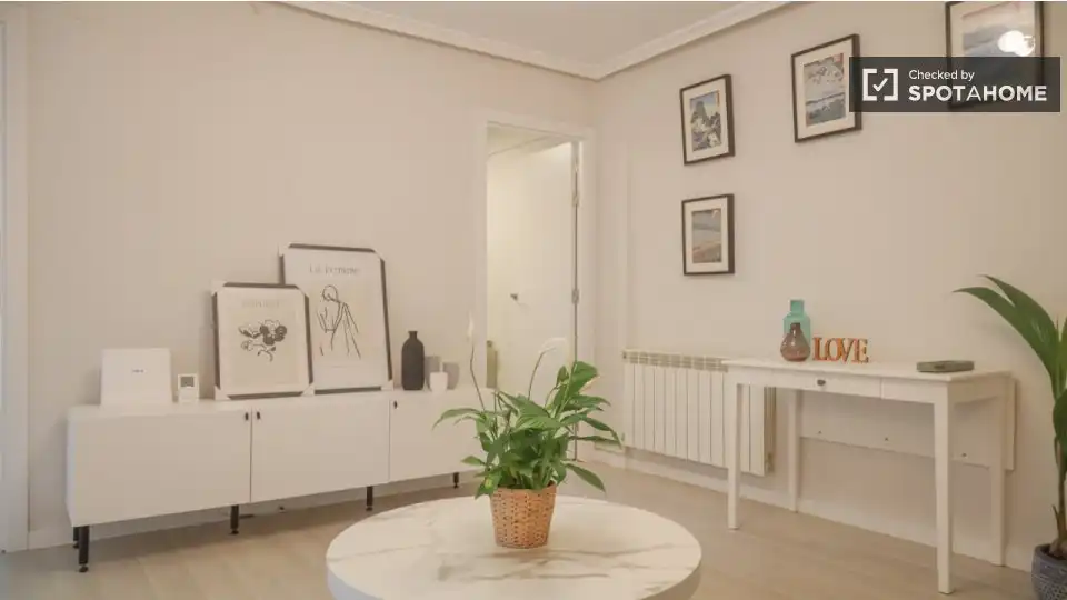 Living room of Flat for rent in Madrid  with Air Conditioner, Heating and Furnished