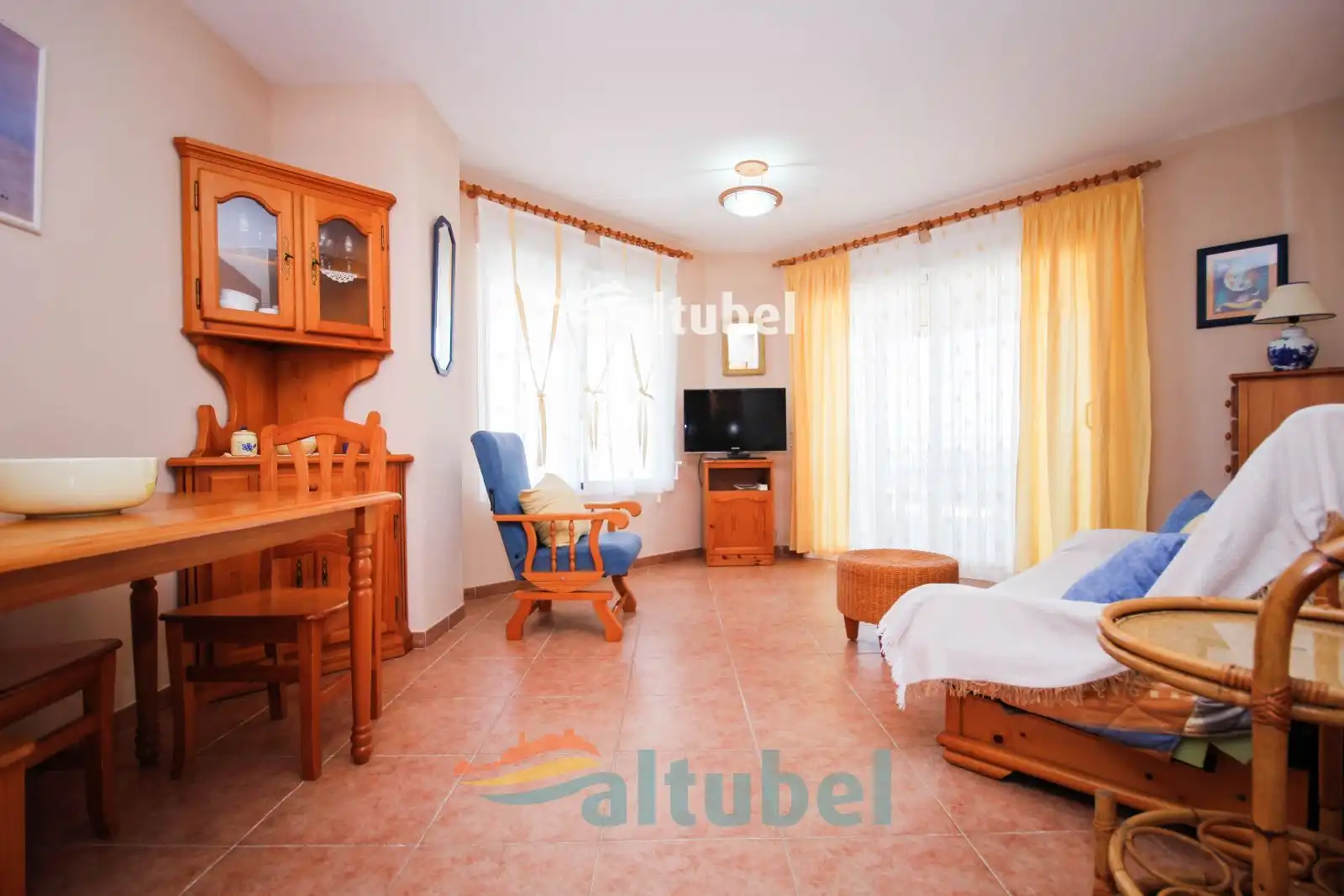 Sala d'estar de Apartament en venda en Peñíscola / Peníscola amb Terrassa, Piscina i Moblat
