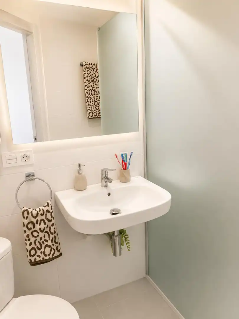 Baño de Piso de alquiler en Donostia - San Sebastián  con Microondas y TV