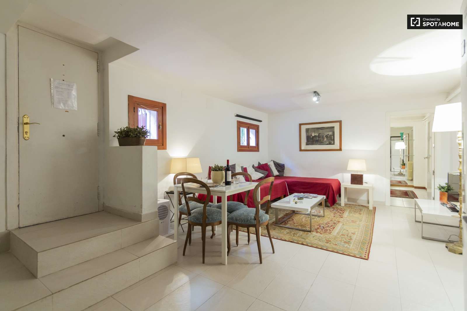 Living room of Apartment to share in  Madrid Capital  with Air Conditioner and Terrace