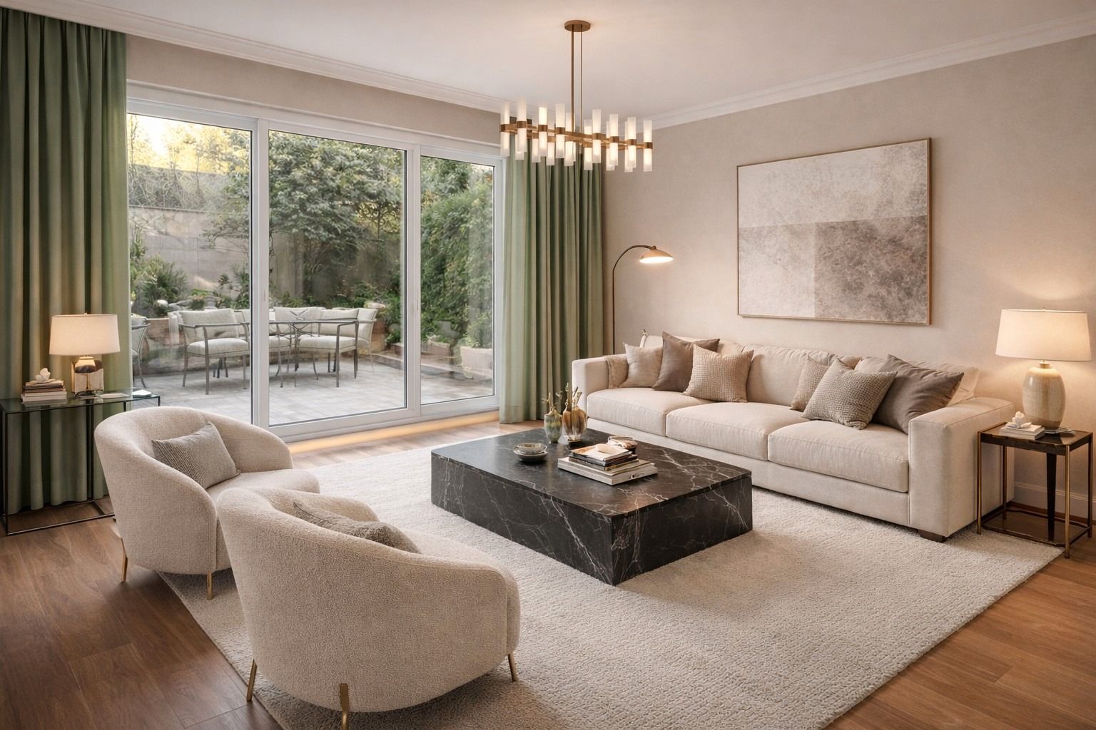 Wohnzimmer von Einfamilien-Reihenhaus zum Verkauf in Loiu mit Heizung, Privatgarten und Terrasse