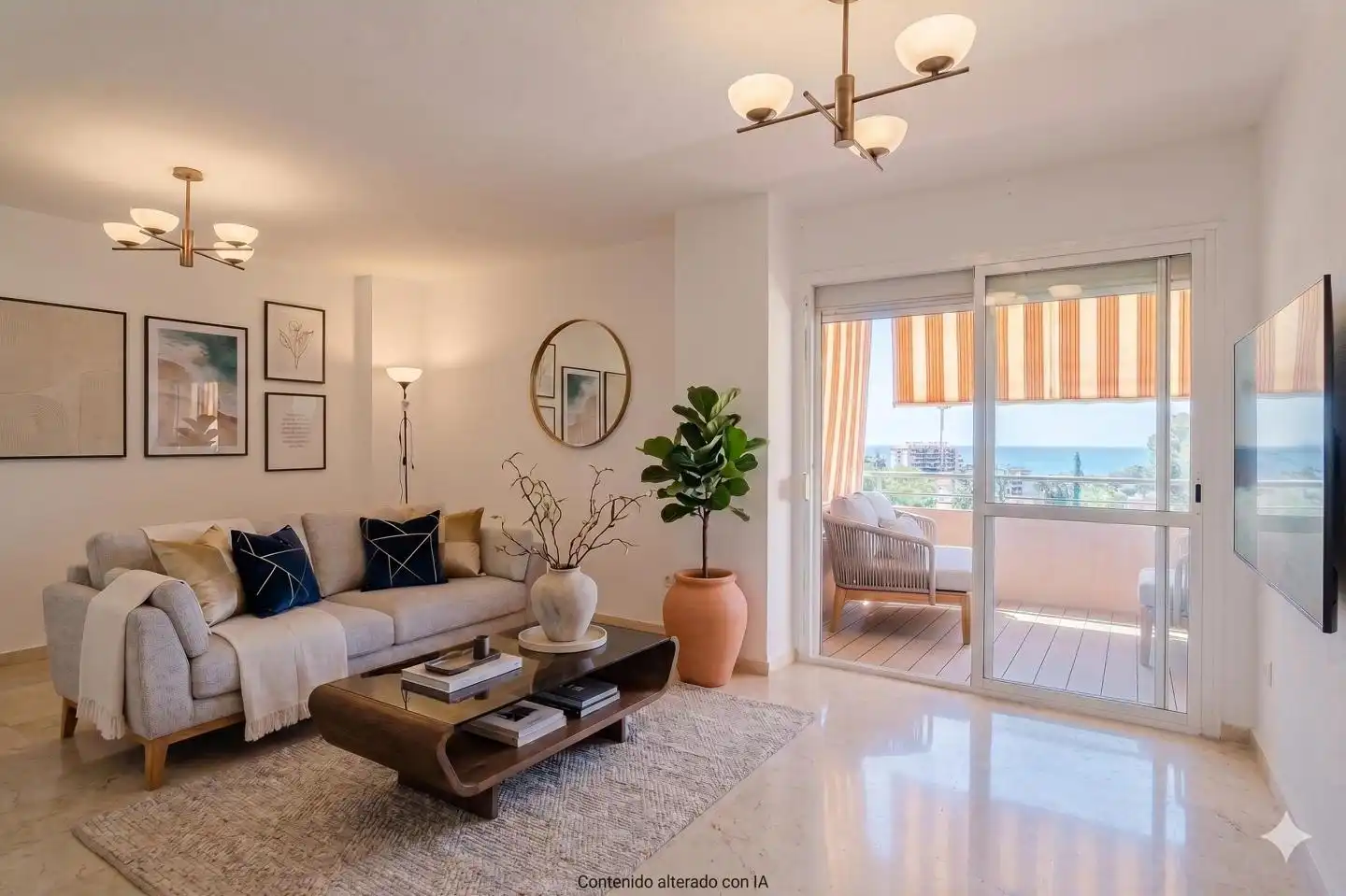 Sala de estar de Piso en venta en Málaga con Aire acondicionado, Terraza y Piscina comunitaria