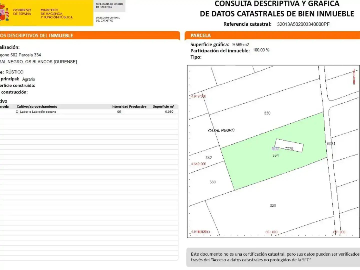 Finca rústica en venta en Os Blancos 