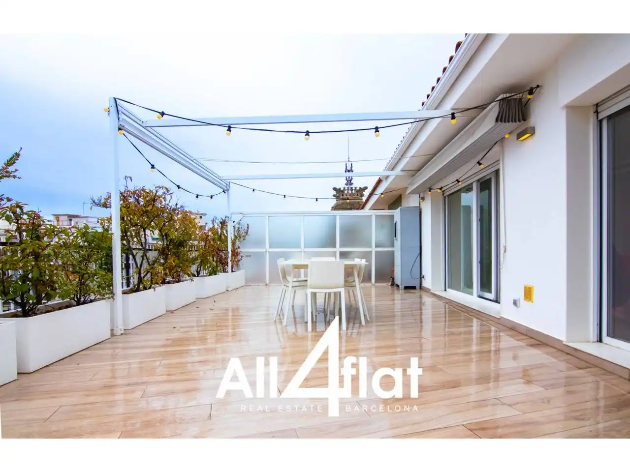 Terrace of Attic for rent in Barcelona  with Air Conditioner, Heating and Parquet flooring