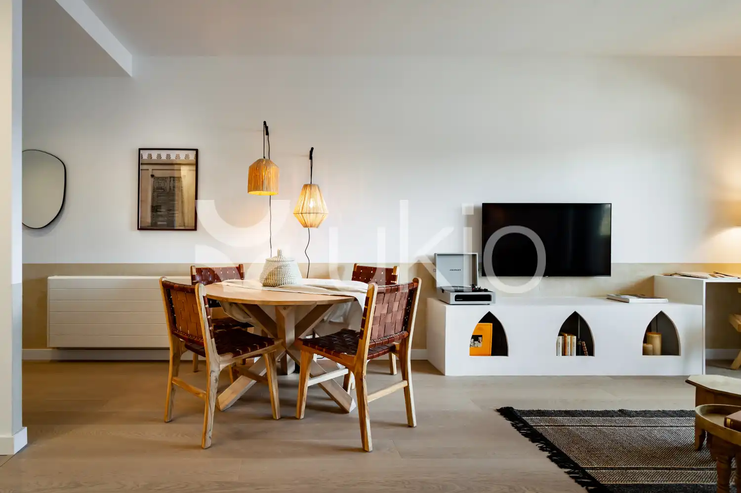 Wohnzimmer von Wohnungen zur Miete in Barcelona mit Klimaanlage, Terrasse und Möbliert