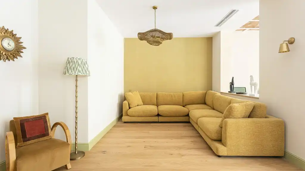Sala de estar de Apartamento en venta en Barcelona con Aire acondicionado, Jardín privado y Parquet