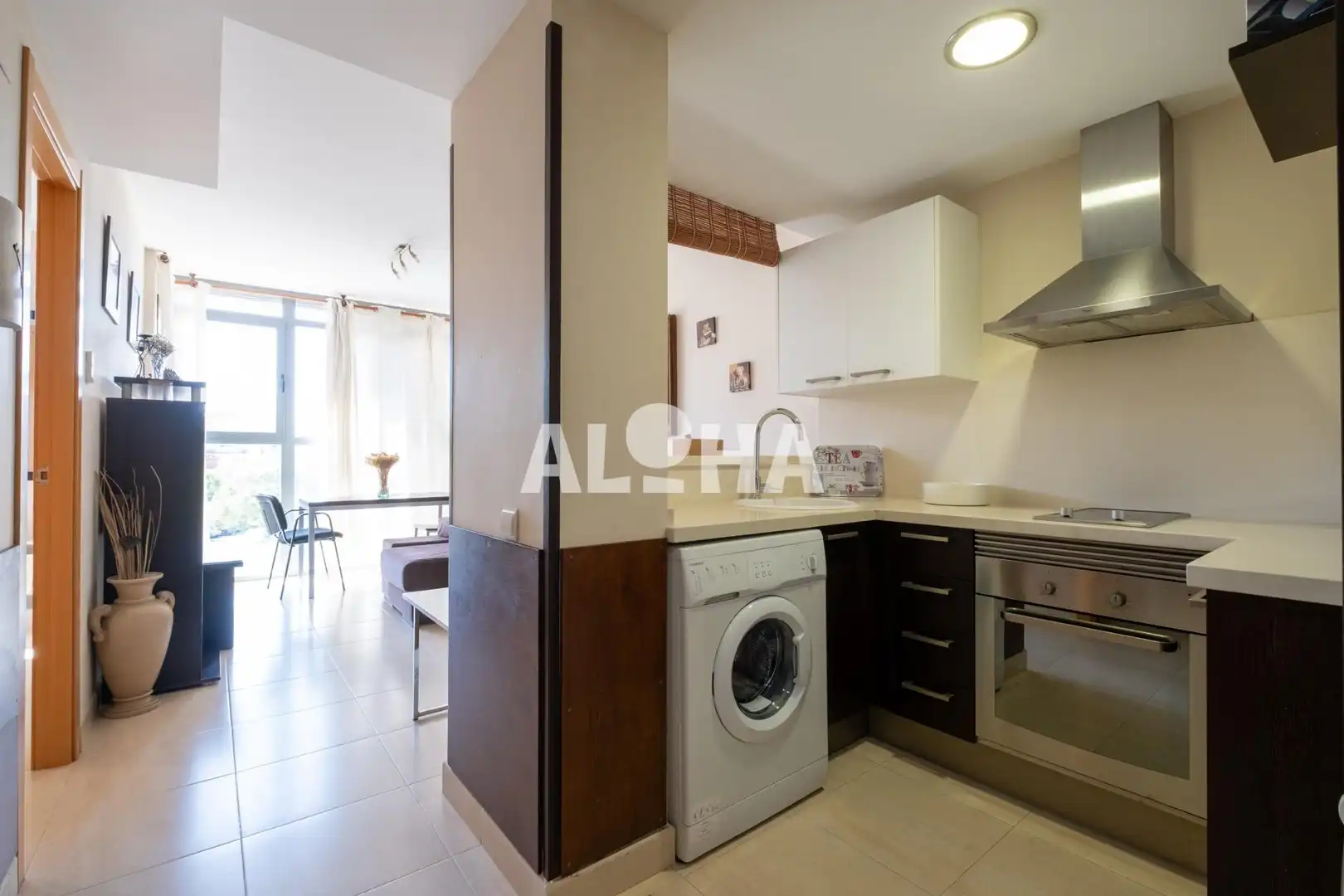 Cuina de Apartament de lloguer en Moncada amb Aire condicionat i Moblat