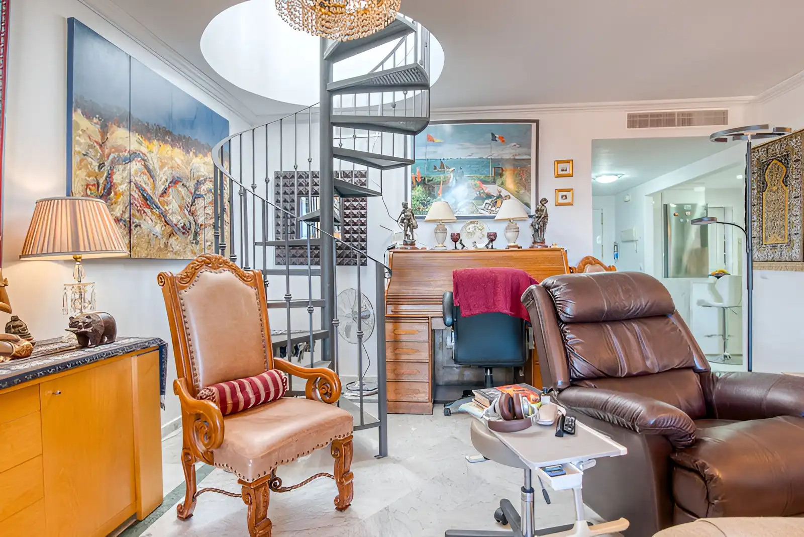 Living room of Attic for sale in Manilva  with Air Conditioner, Terrace and Swimming Pool