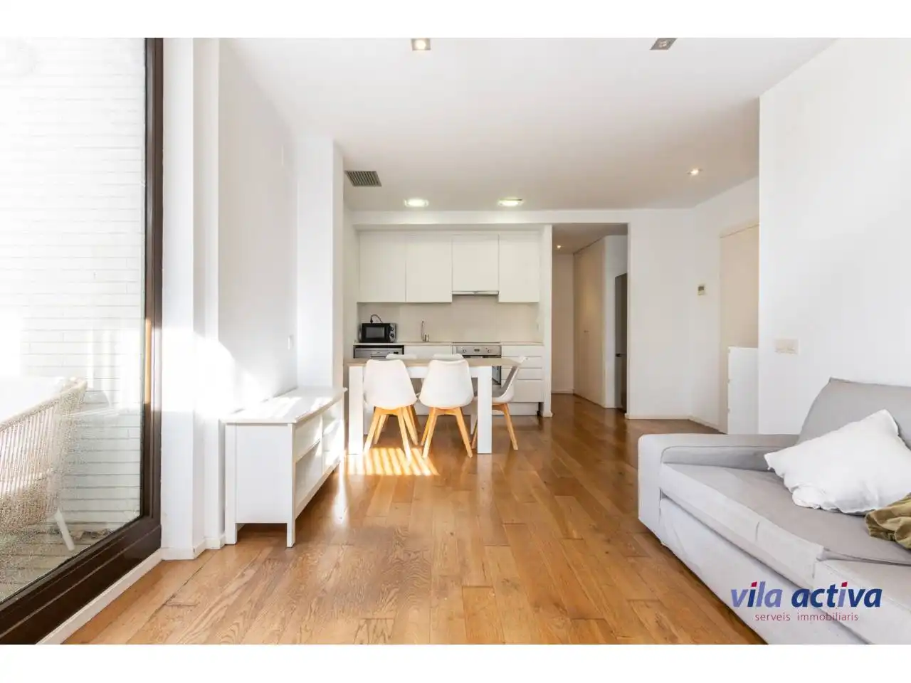 Living room of Flat for sale in Sabadell  with Air Conditioner, Heating and Parquet flooring