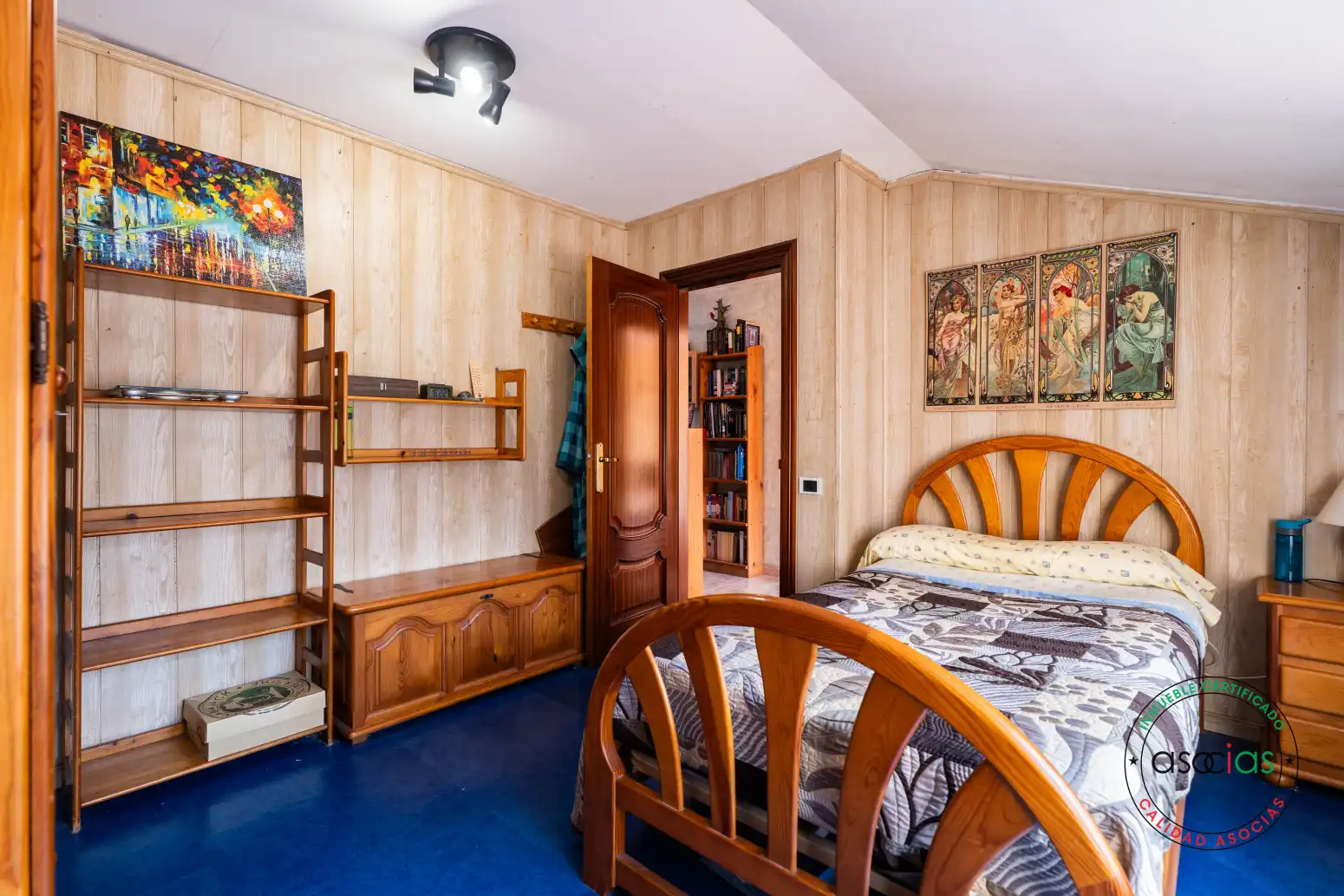 Schlafzimmer von Dachboden zum Verkauf in Gijón  mit Heizung, Parkett und Terrasse