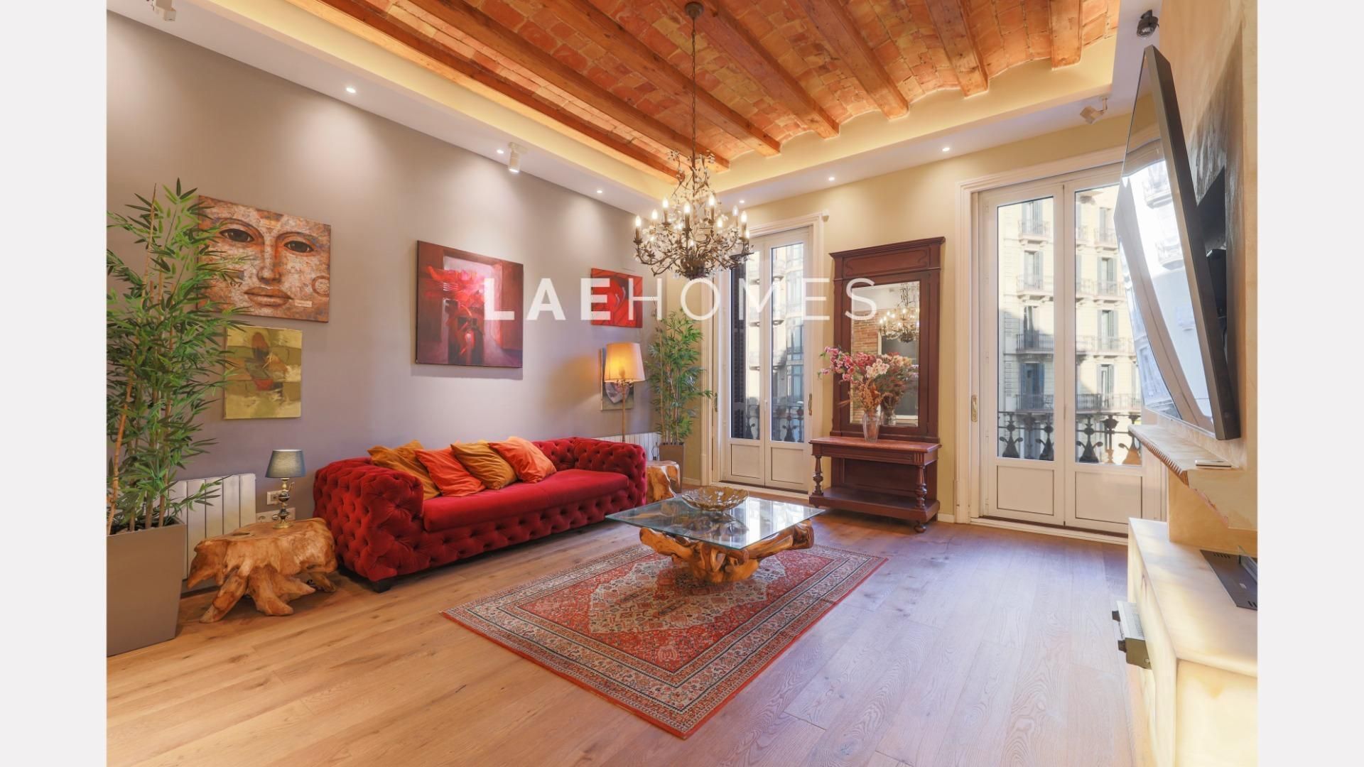 Sala d'estar de Pis en venda en  Barcelona Capital amb Aire condicionat, Calefacció i Terrassa