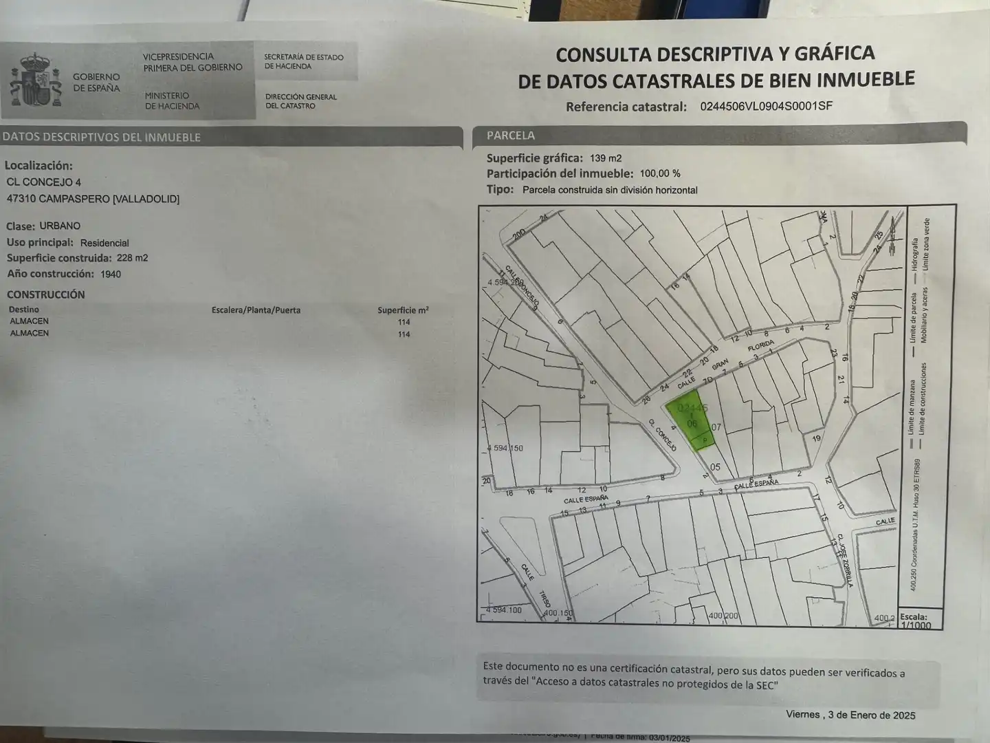Residencial en venda en Campaspero