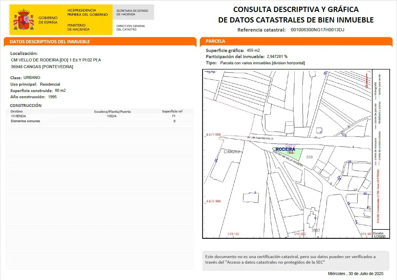 Pis en venda en Cangas  amb Calefacció, Traster i Moblat
