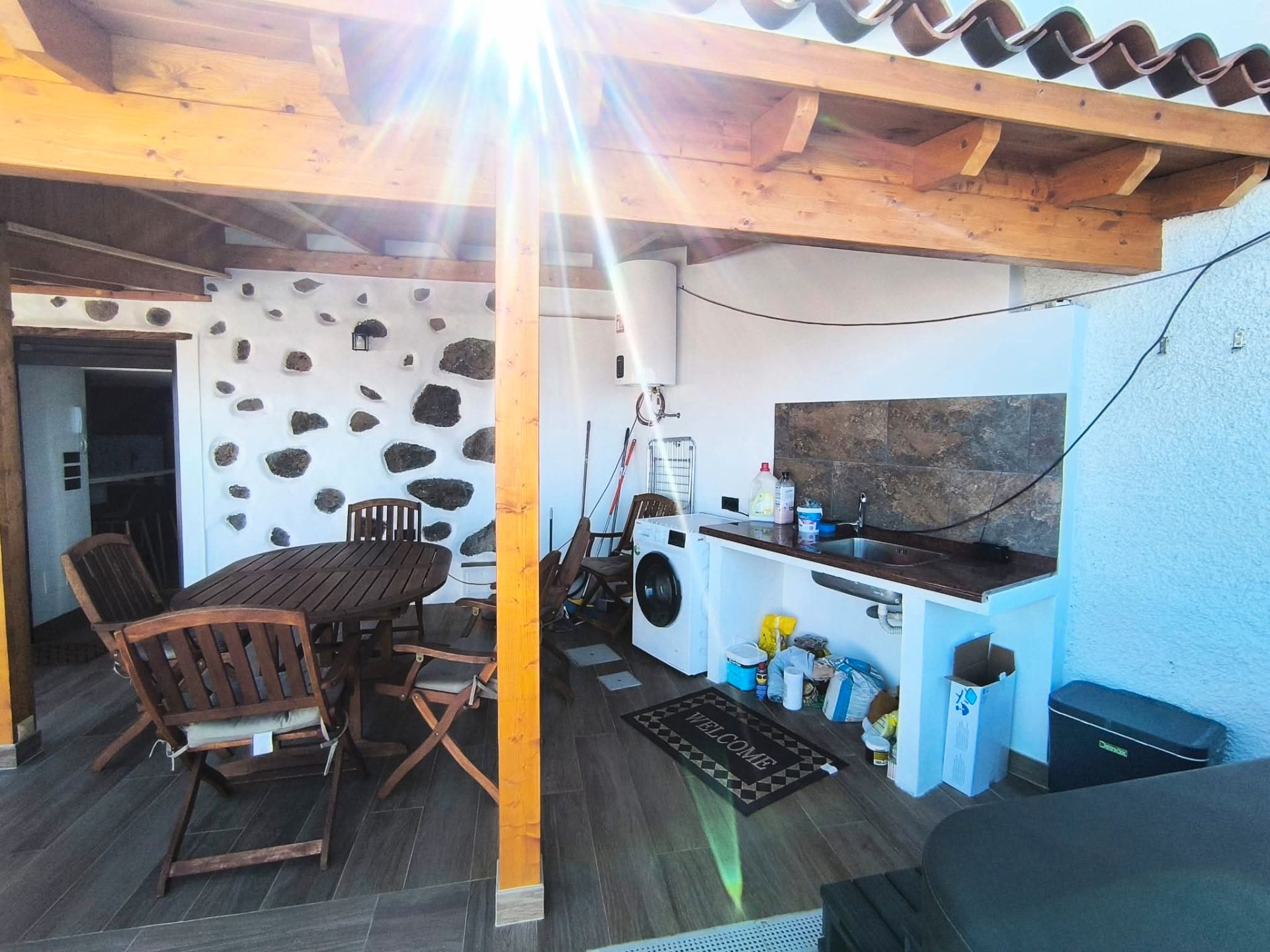 Cuina de Casa o xalet de lloguer en La Victoria de Acentejo amb Aire condicionat, Jardí privat i Moblat