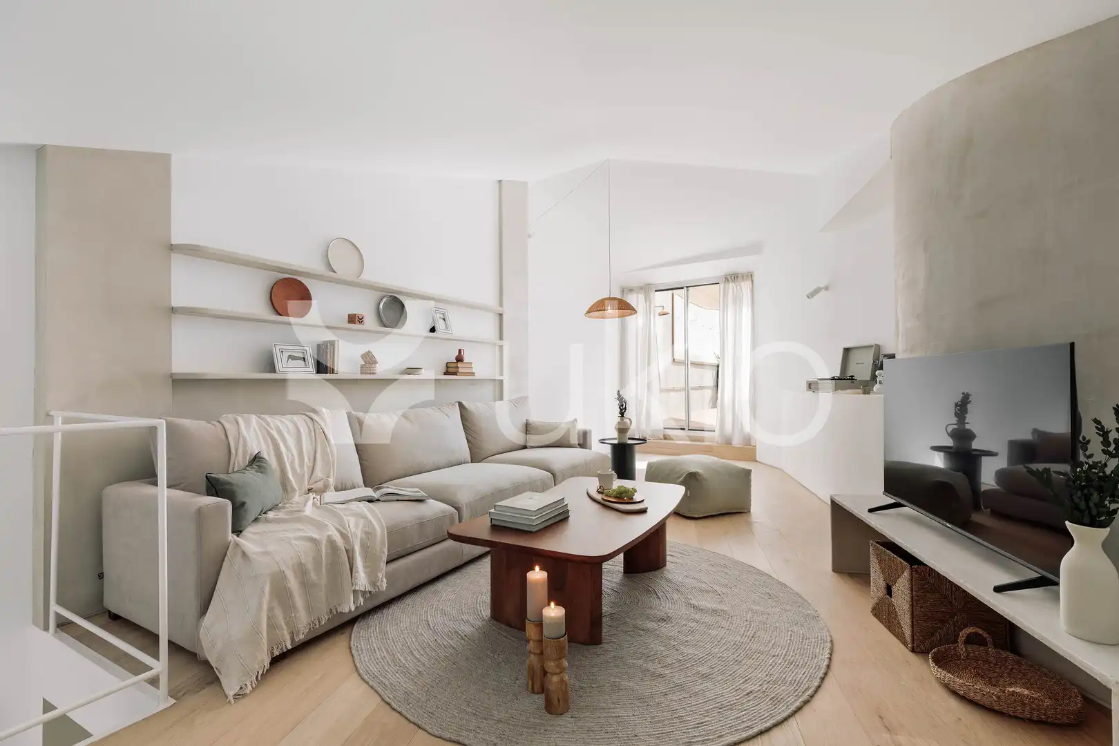 Living room of Apartments for rent in Barcelona  with Air Conditioner, Heating and Terrace