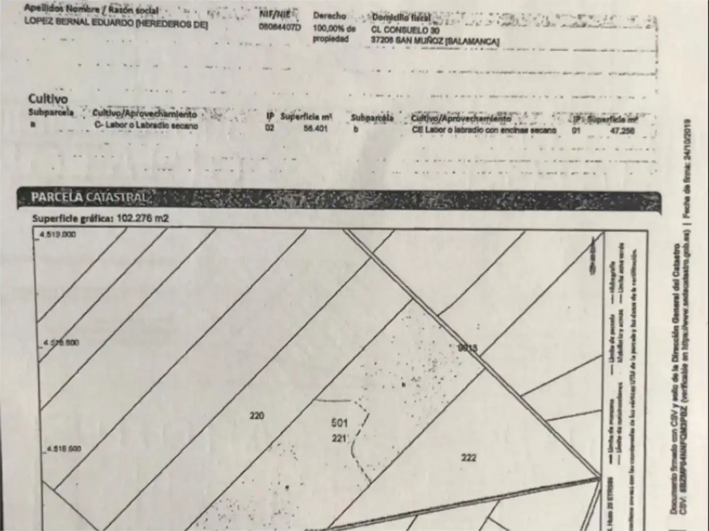 Land for sale in Carrascal del Obispo, Salamanca