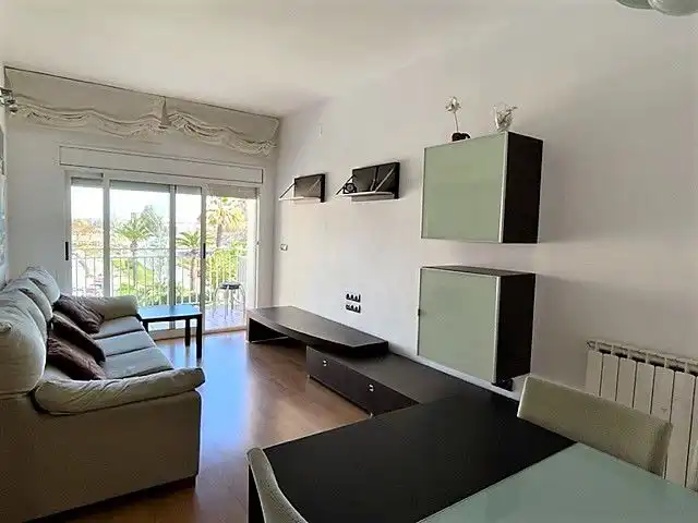 Living room of Flat for rent in Castelldefels  with Heating, Parquet flooring and Balcony