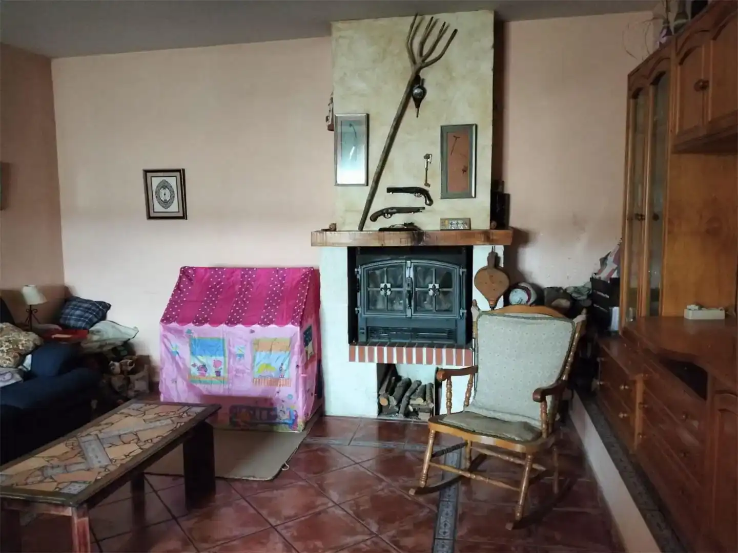 Sala d'estar de Casa adosada en venda en San Cebrián de Mazote, Valladolid