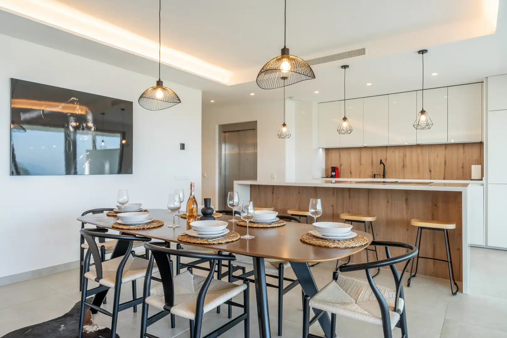 Esszimmer von Wohnungen zur Miete in Benalmádena mit Klimaanlage, Terrasse und Schwimmbad